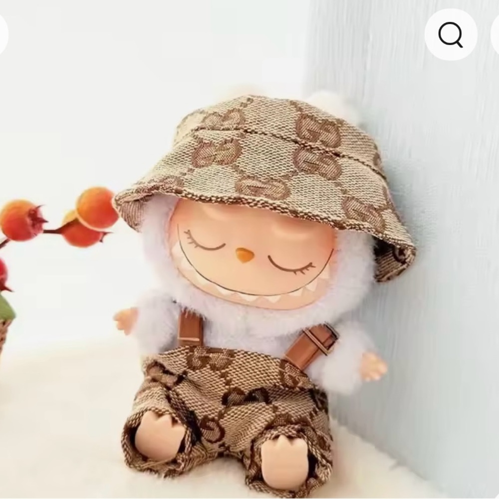 Adorable Labubu Overalls with matching Hat